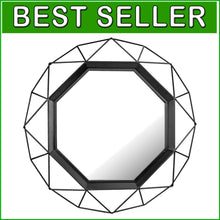 Load image into Gallery viewer, Versatile 28.3" Octagonal Black Wall Mirror with Easy Mounting Brackets