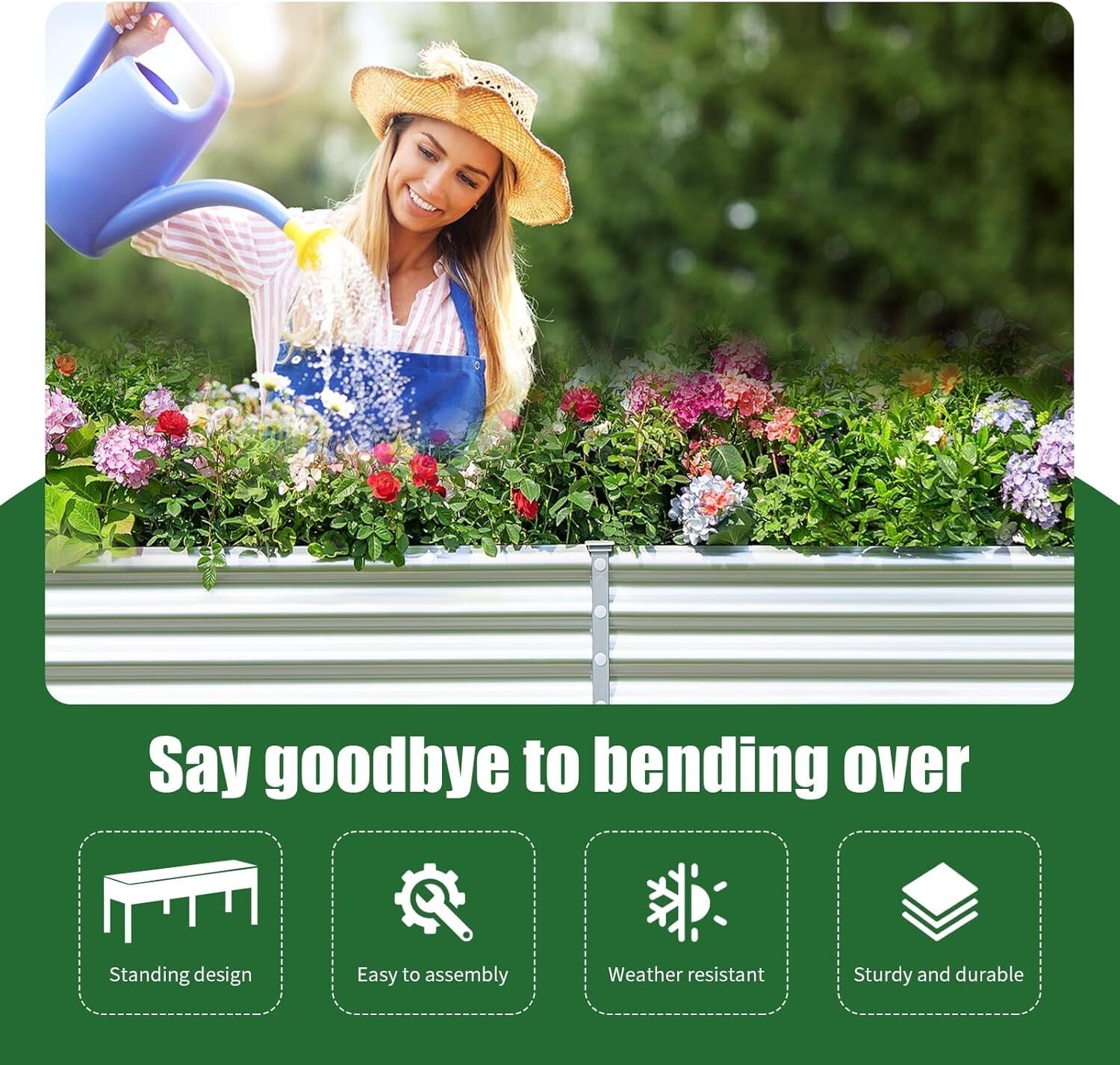 Easy Assembly Raised Garden Bed with Legs - 96x24x32 in, Perfect for Outdoor Use