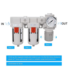 Load image into Gallery viewer, High-Performance 1/2" NPT Air Filters and Regulator Combo with Semi-Auto Drain