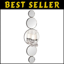 Load image into Gallery viewer, Captivating Mirrored Candle Sconce with Crystal Drops - Ideal for Elegant Spaces