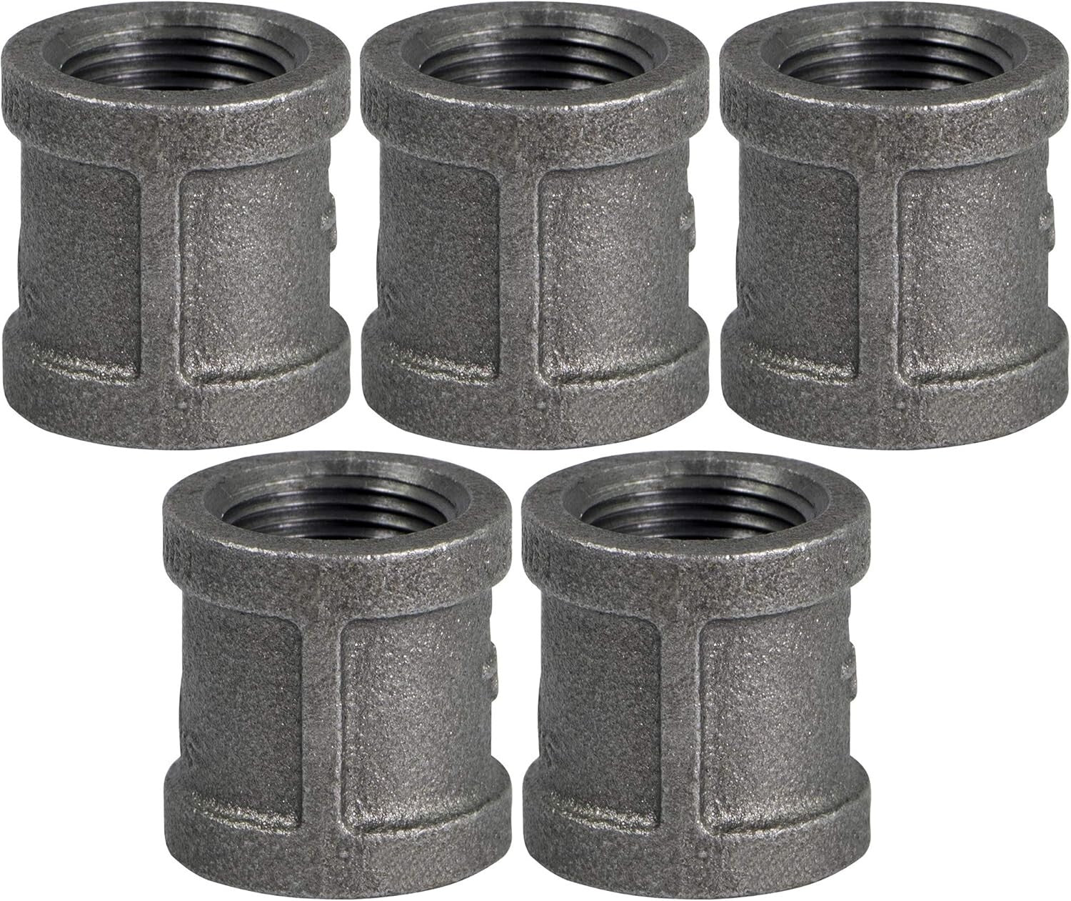 3 Inch Black Industrial Couplings - Steel Pipe Fittings for Easy DIY Assembly