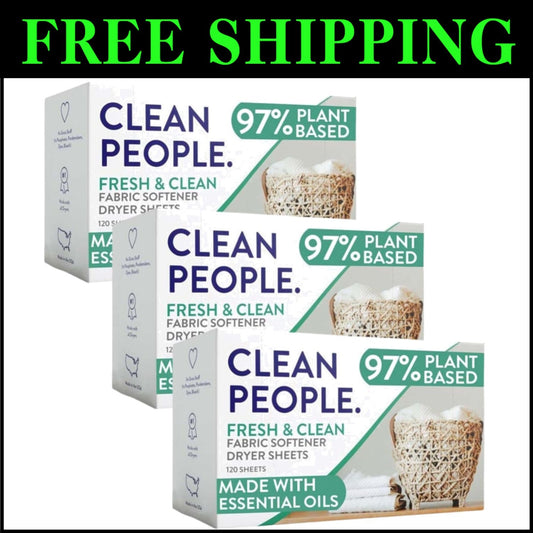 Eco-Friendly Plant-Based Fabric Softener Sheets - 360 Count - Fresh Spring Scent