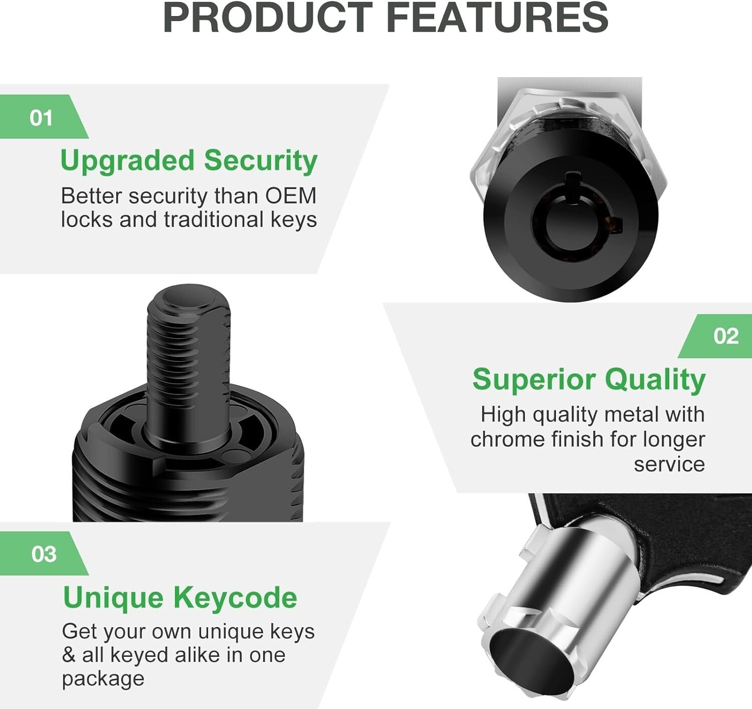 Durable RV Locks with Keys, 10 Pack Keyed Alike, 1-1/8 Inch for Outdoor Security