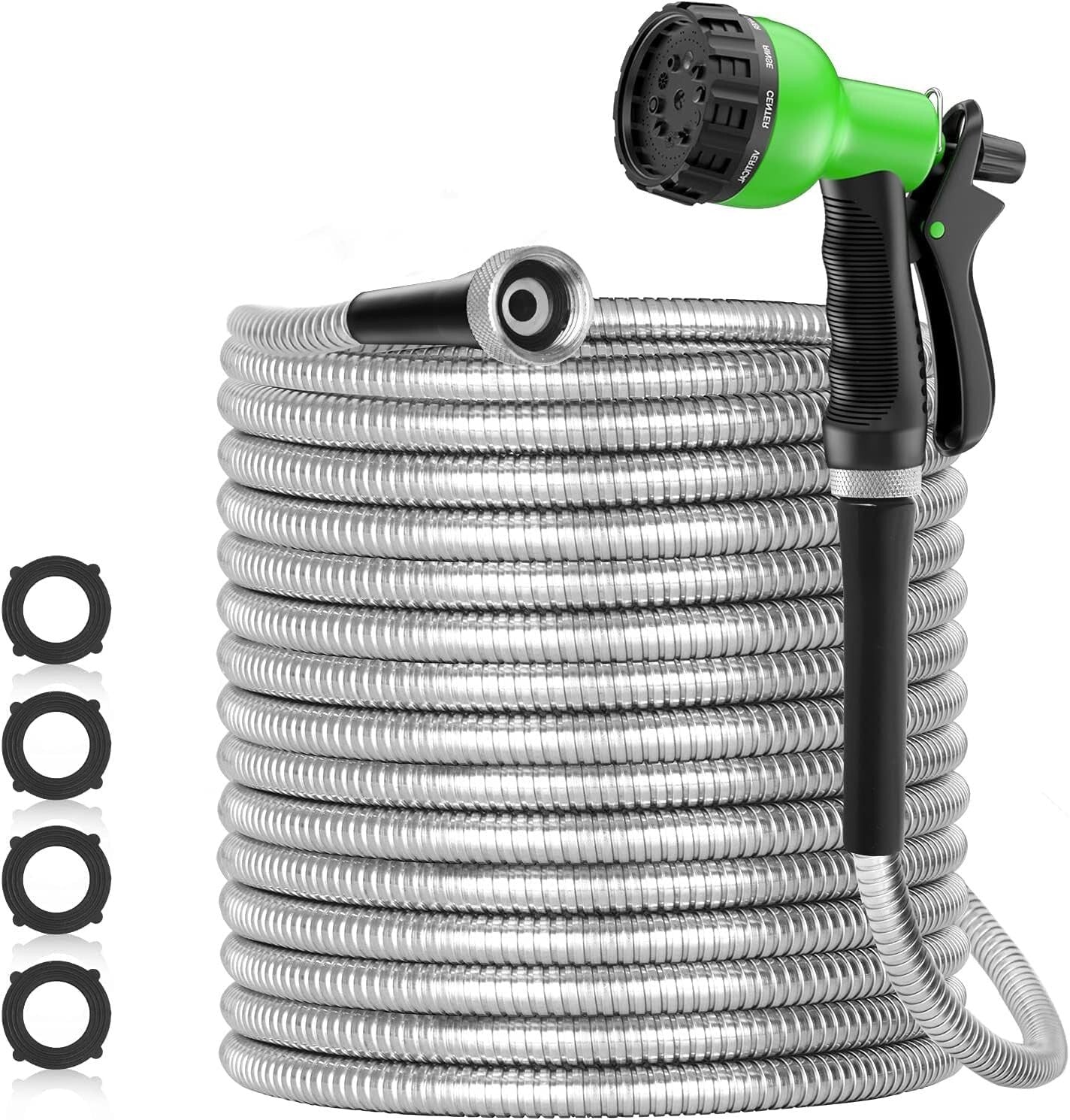 Durable 150ft Garden Water Hose - Tangle-Free, Heavy-Duty with Aluminum Fittings