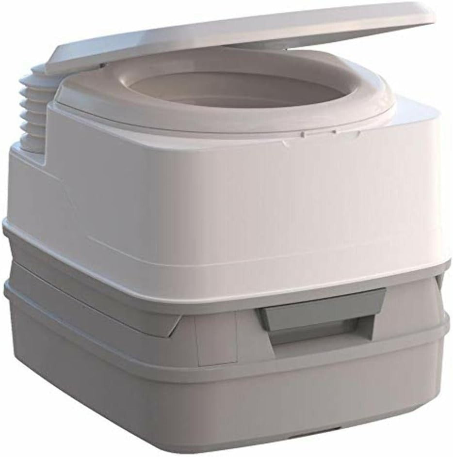 Elegant White 135 Floor-Mounted Portable Toilet – Ideal for RVs, Boats, and Vans