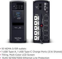 Load image into Gallery viewer, Professional 1000VA UPS with Automatic Voltage Regulation – Protect Your Devices