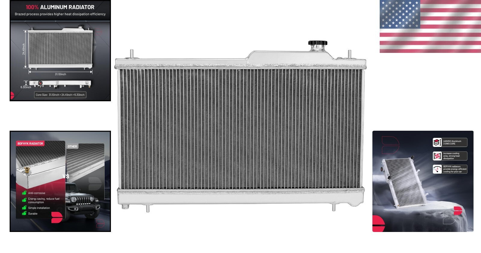 Racing Style 2ROW-40MM Aluminum Radiator for Subaru Impreza/Legacy/Outback