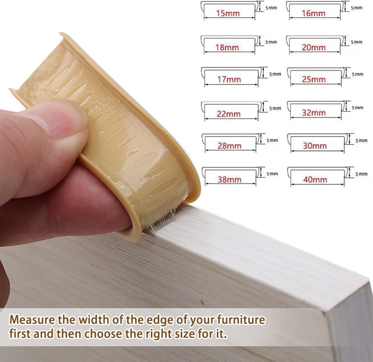 Flexible U-Shape Edge Protector with Self-Adhesive - 5M Furniture Trim in White