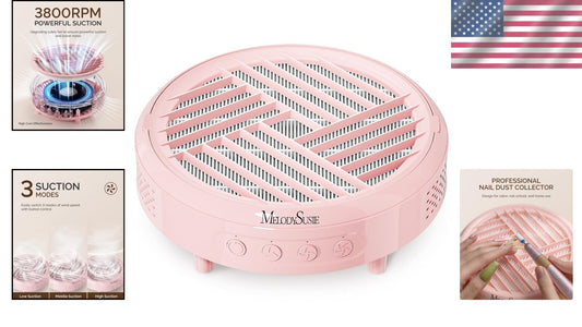 Compact Portable Nail Dust Collector with Reusable Filter for Clean Manicures