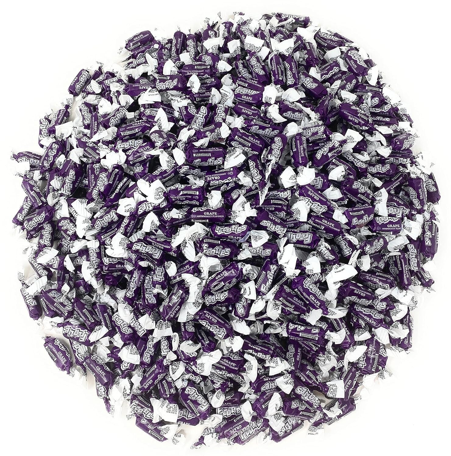 Bulk Grape Flavor Frooties Taffies - 5 lb Resealable Bag of 735+ Chewy Treats