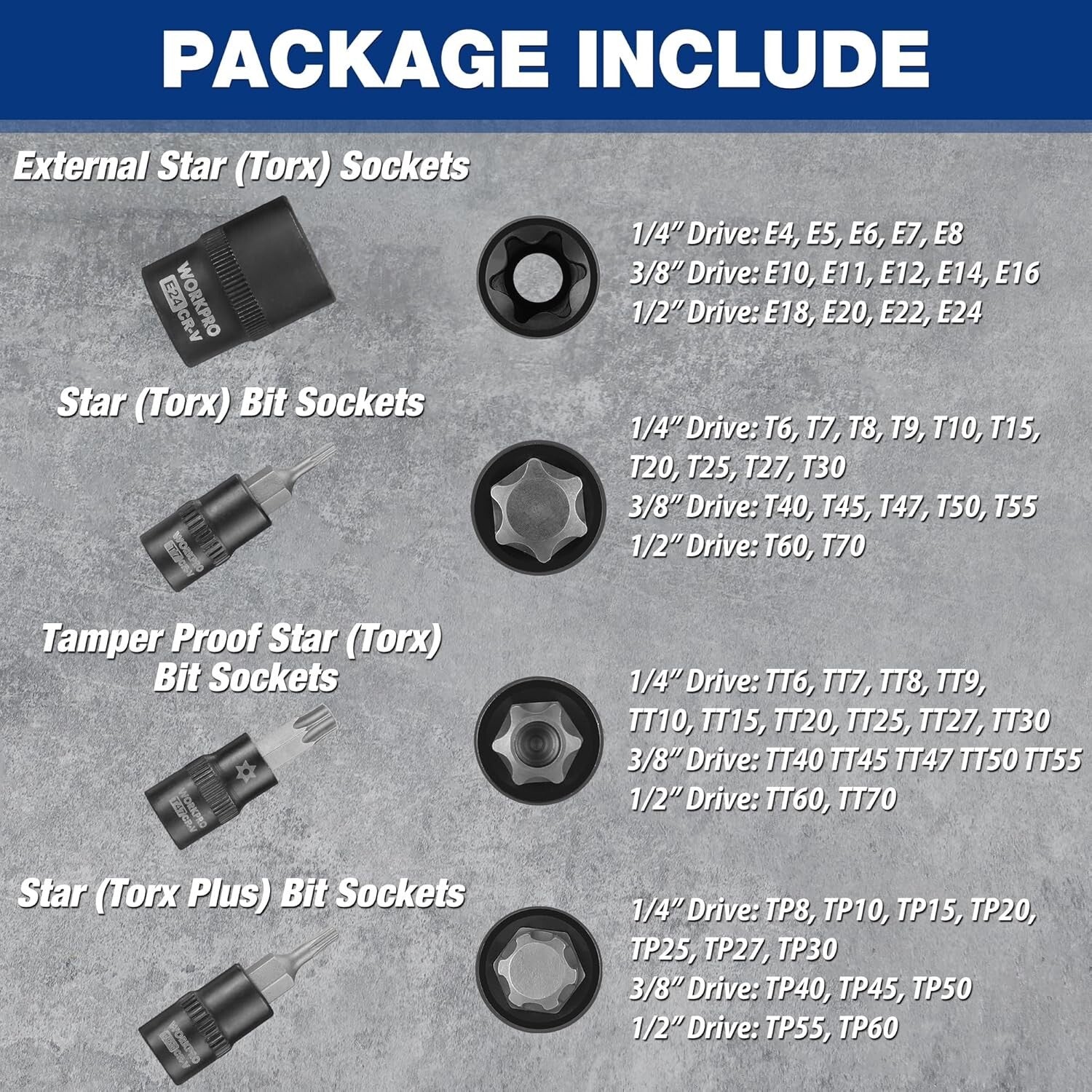 Versatile 60-Piece Torx Socket Set for Automotive and DIY Projects - Gift-Ready