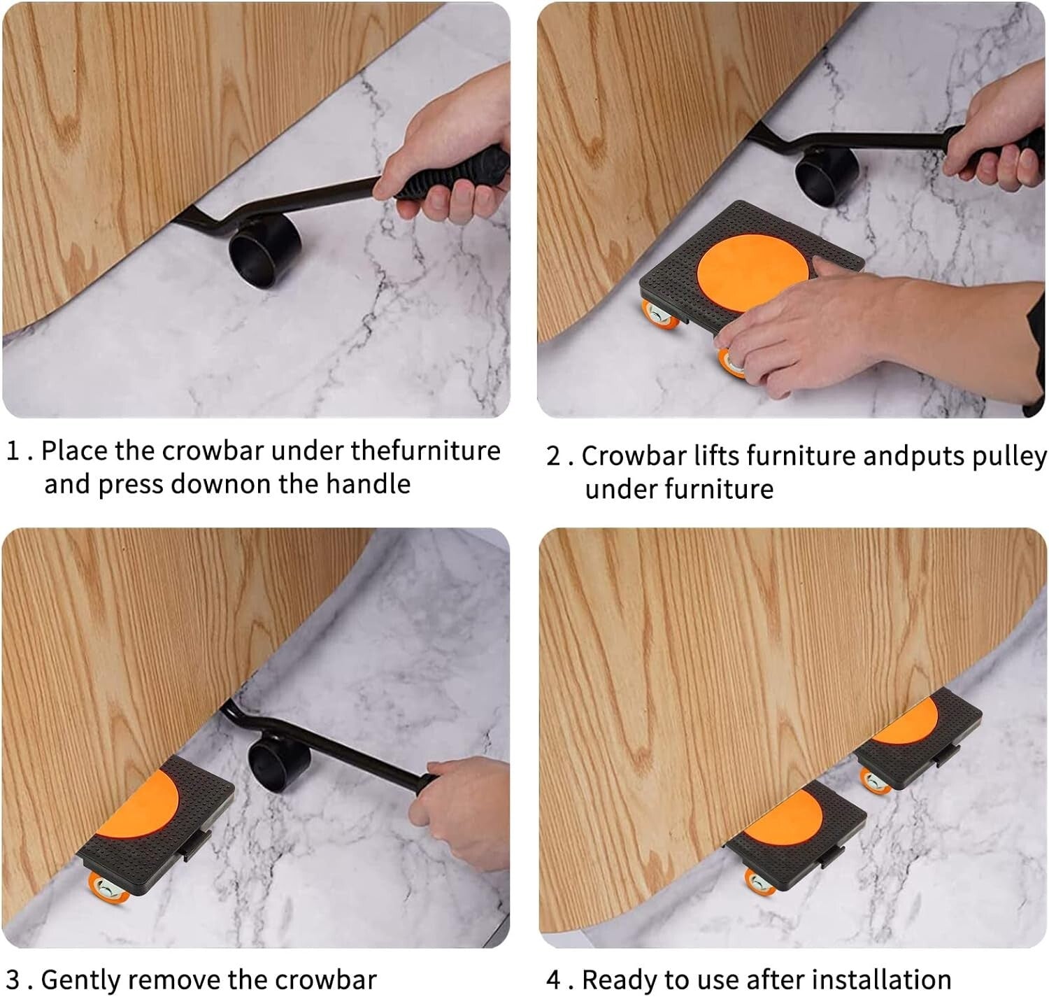 Durable Furniture Dolly Set with 16 Wheels - Ideal for Sofa, Piano, and More