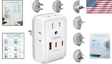 Load image into Gallery viewer, 35W PD Universal Travel Adapter with 3 USB Ports &amp; 6 Plug Types for Global Use