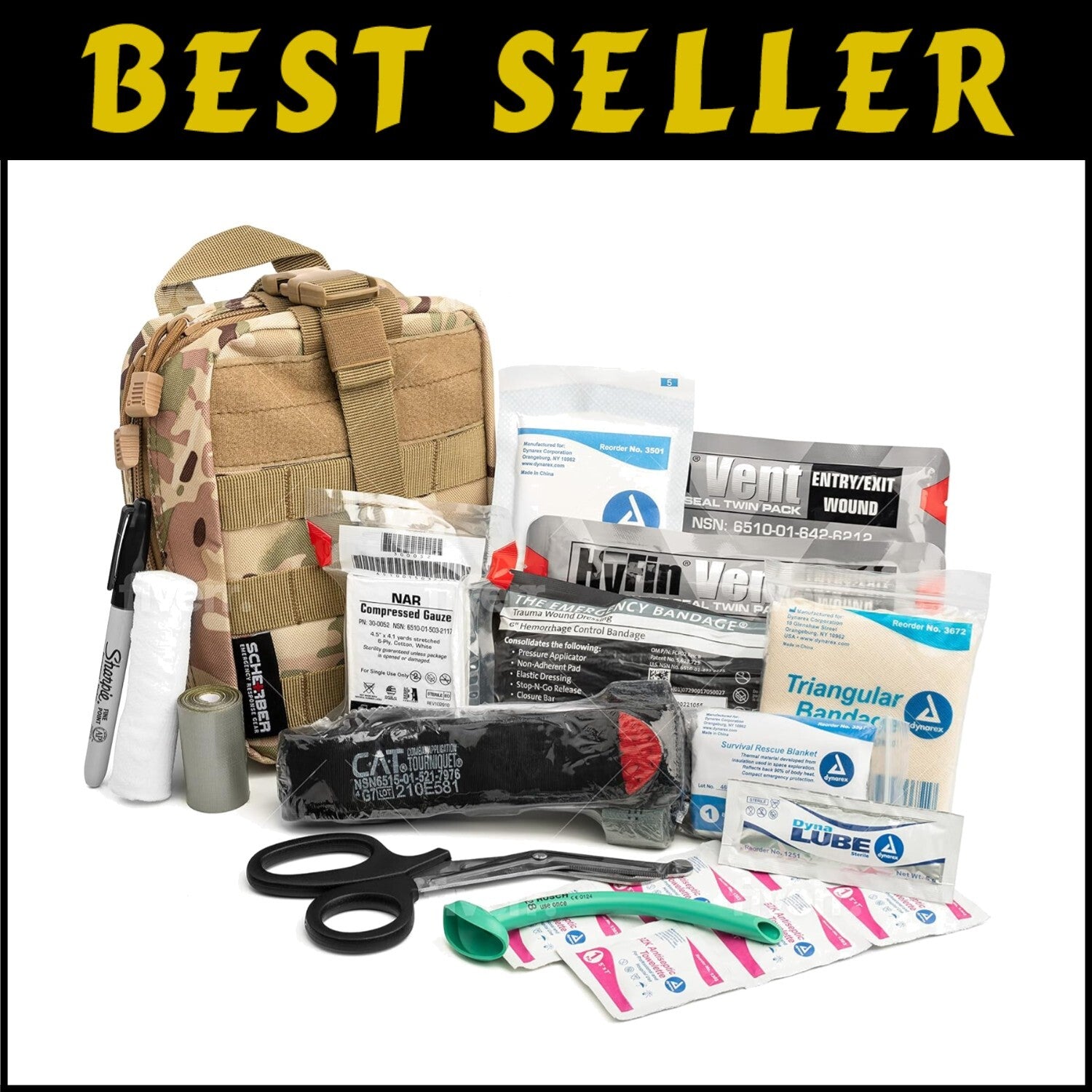 Ultimate 21-Piece IFAK Kit with CAT Tourniquet & Chest Seal for Emergency Care