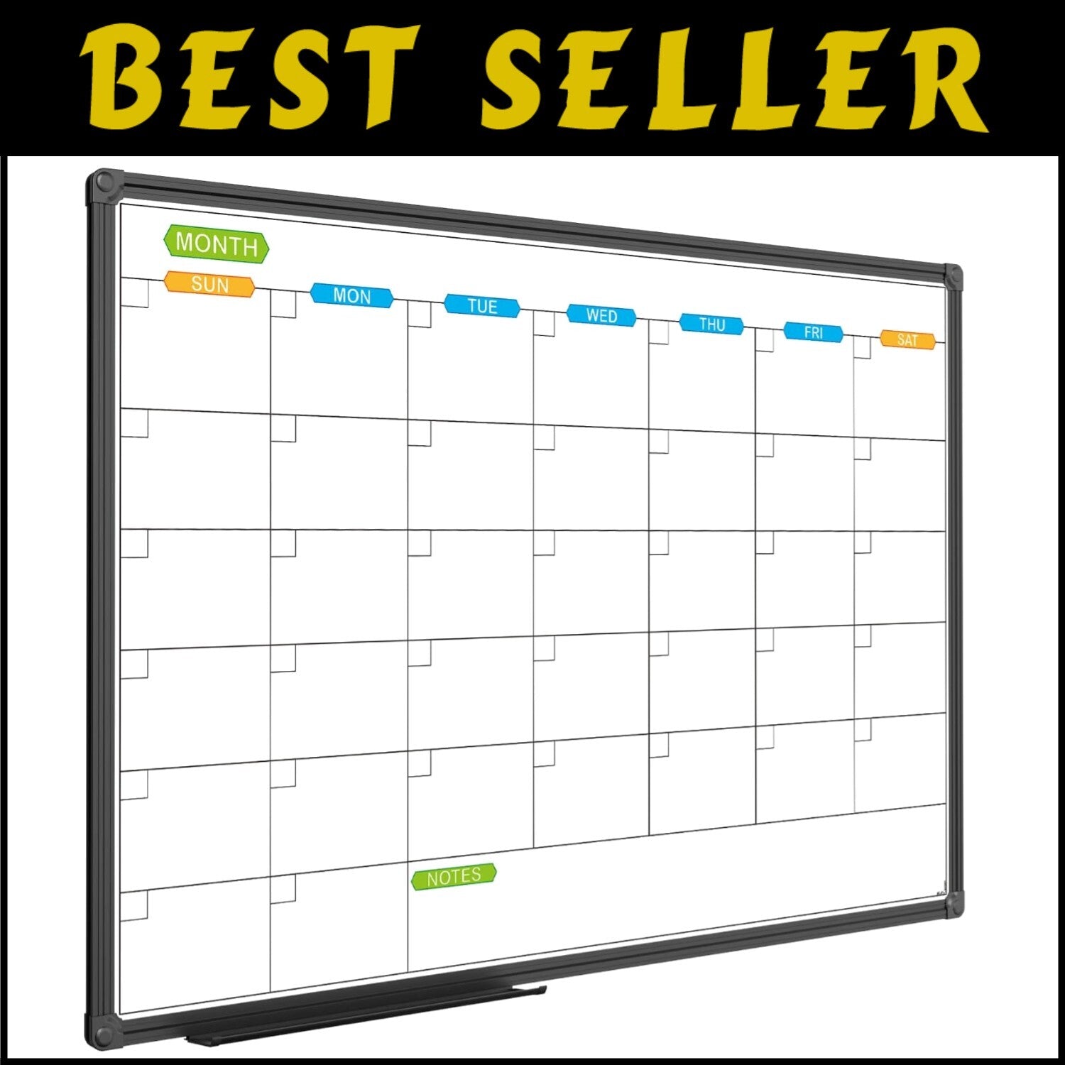 Magnetic Dry Erase Calendar Whiteboard 36x24" - Elegant Wall-Mounted Organizer