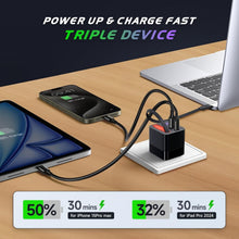 Load image into Gallery viewer, Multi-Device 65W USB C Travel Charger with Retractable Cable &amp; LCD Display