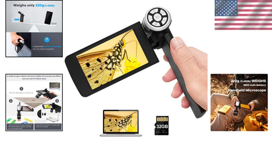 Lightweight USB Digital Microscope with 200x Magnification - Ideal for Beginners