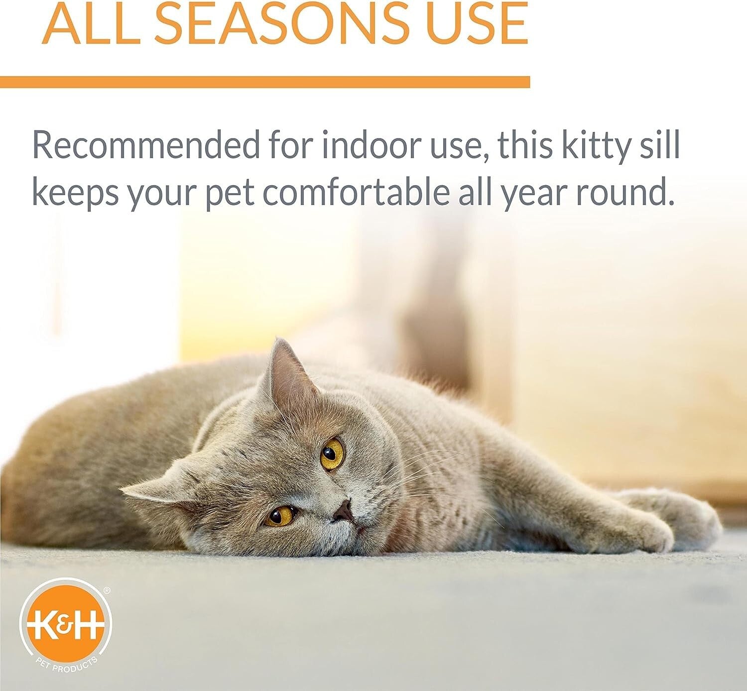 Stylish Indoor Cat Hammock with Removable Bolster for Sunbathing - 14 x 24 in