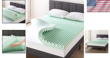 Load image into Gallery viewer, Breathable 4-Inch Twin Memory Foam Topper with Aloe Infusion for Restful Sleep