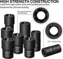 Load image into Gallery viewer, 9PCS Professional Lug Nut Extractor Set - 1/2" Drive Bolt Removal Tool