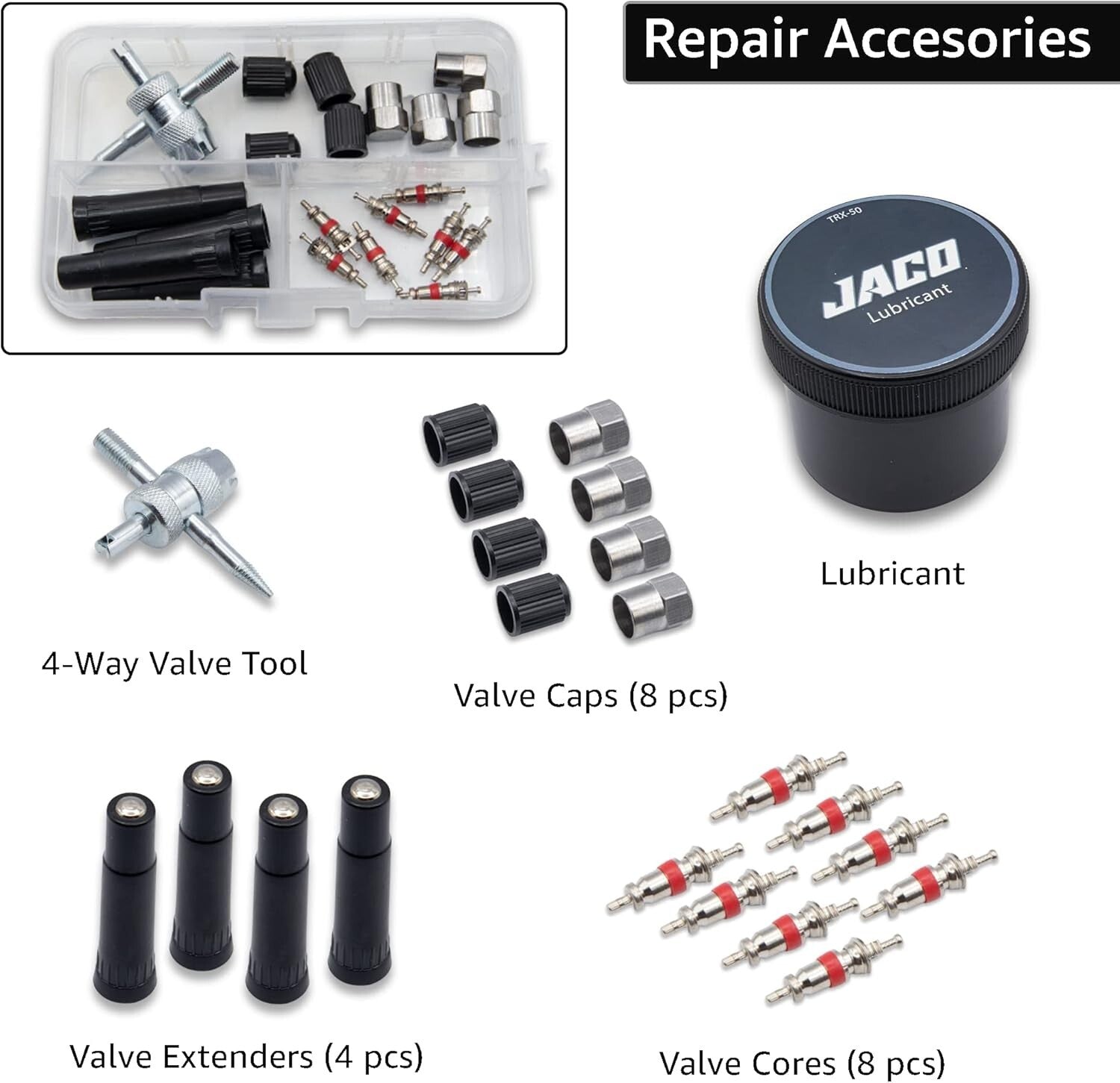 Emergency Tire Repair Kit with Heavy Duty Case & Tools - JACO Lifetime Warranty