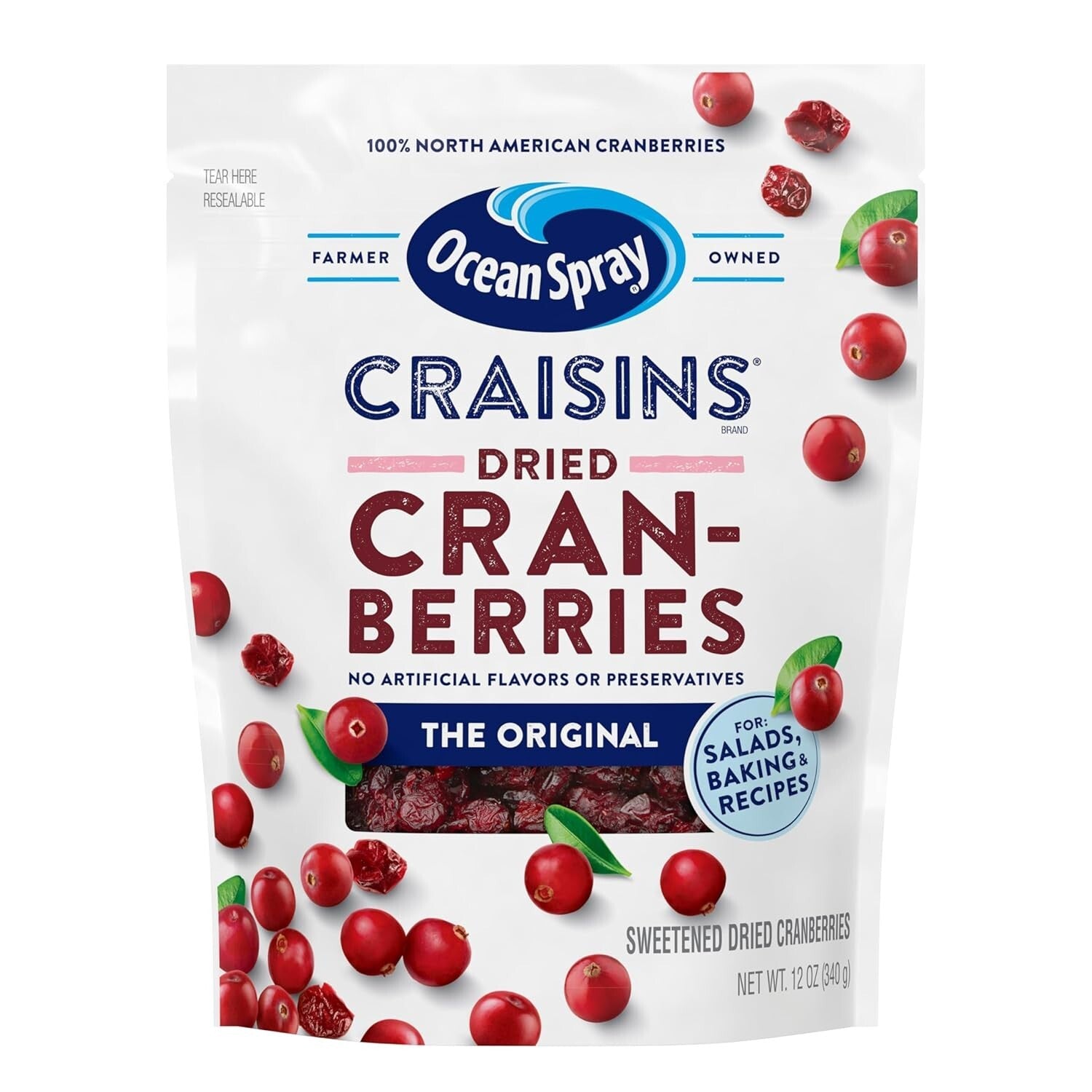 Craisins Original Dried Cranberries – 100% North American, 12 Ounce Pack of 12