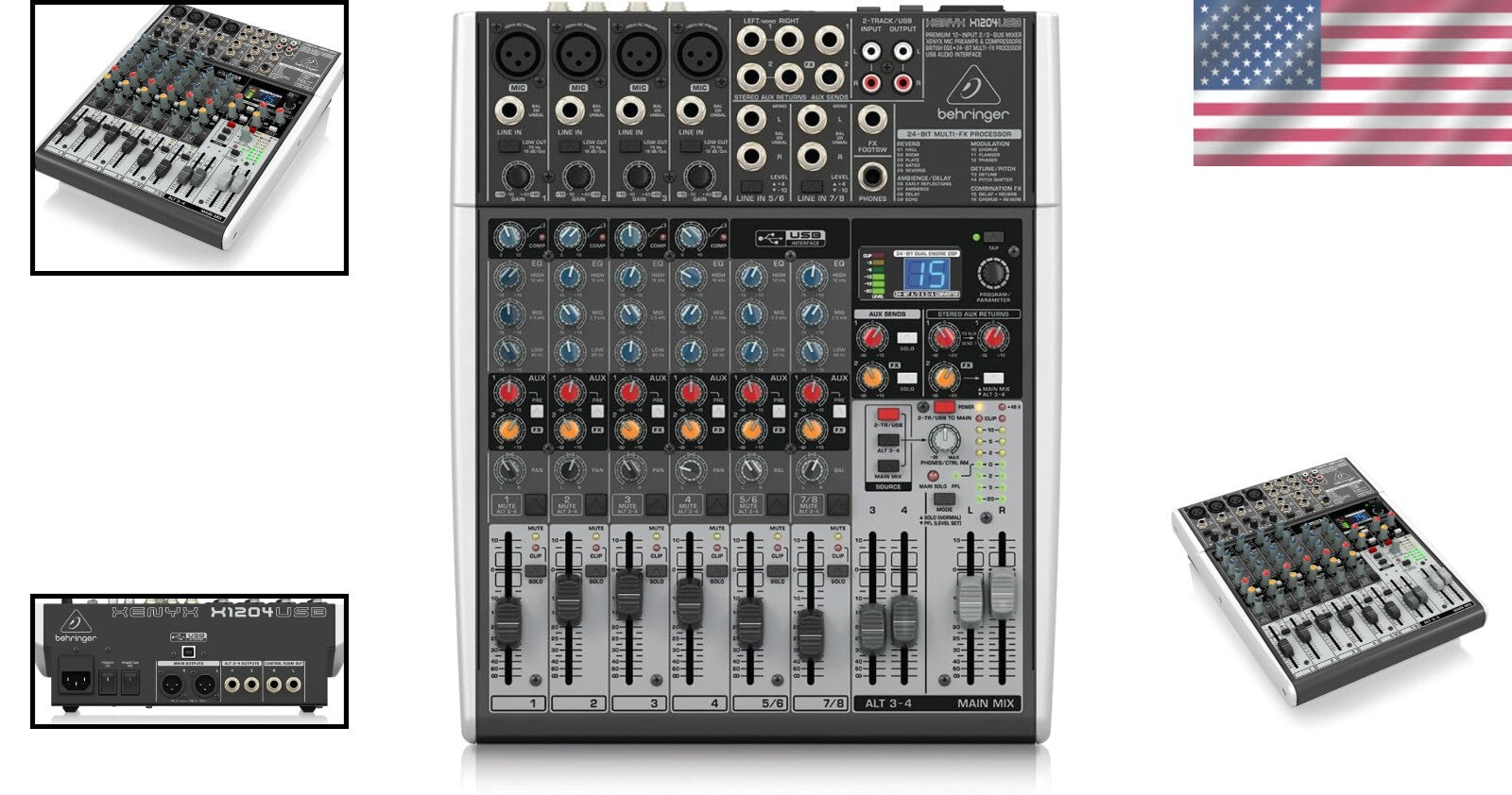 Versatile USB Mixer with 12 Channels, EQ, and Built-in Effects for Musicians
