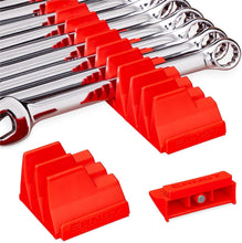 Load image into Gallery viewer, Compact Magnetic Wrench Organizer for 40 Tools - Modular Design, Textured Red