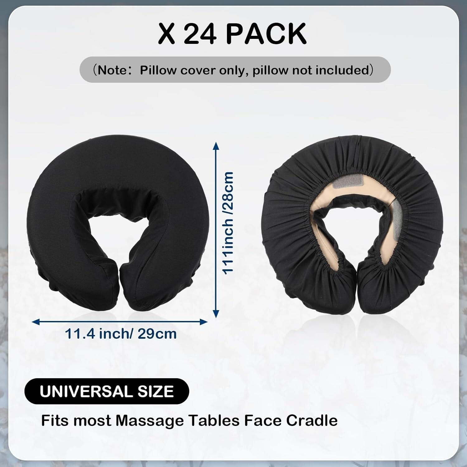 Eco-Friendly 24 Pcs Face Cradle Covers - Lightweight Microfiber for Therapists