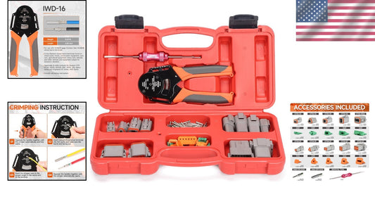 4 Way Indent Hand-Powered Crimper with Adjustable Force & Waterproof Connectors