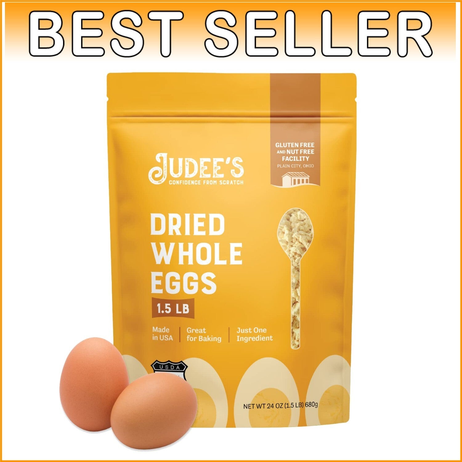 Nutritious 1.5 lbs Gluten-Free Dried Egg Powder - Ideal for Home & Outdoor Use
