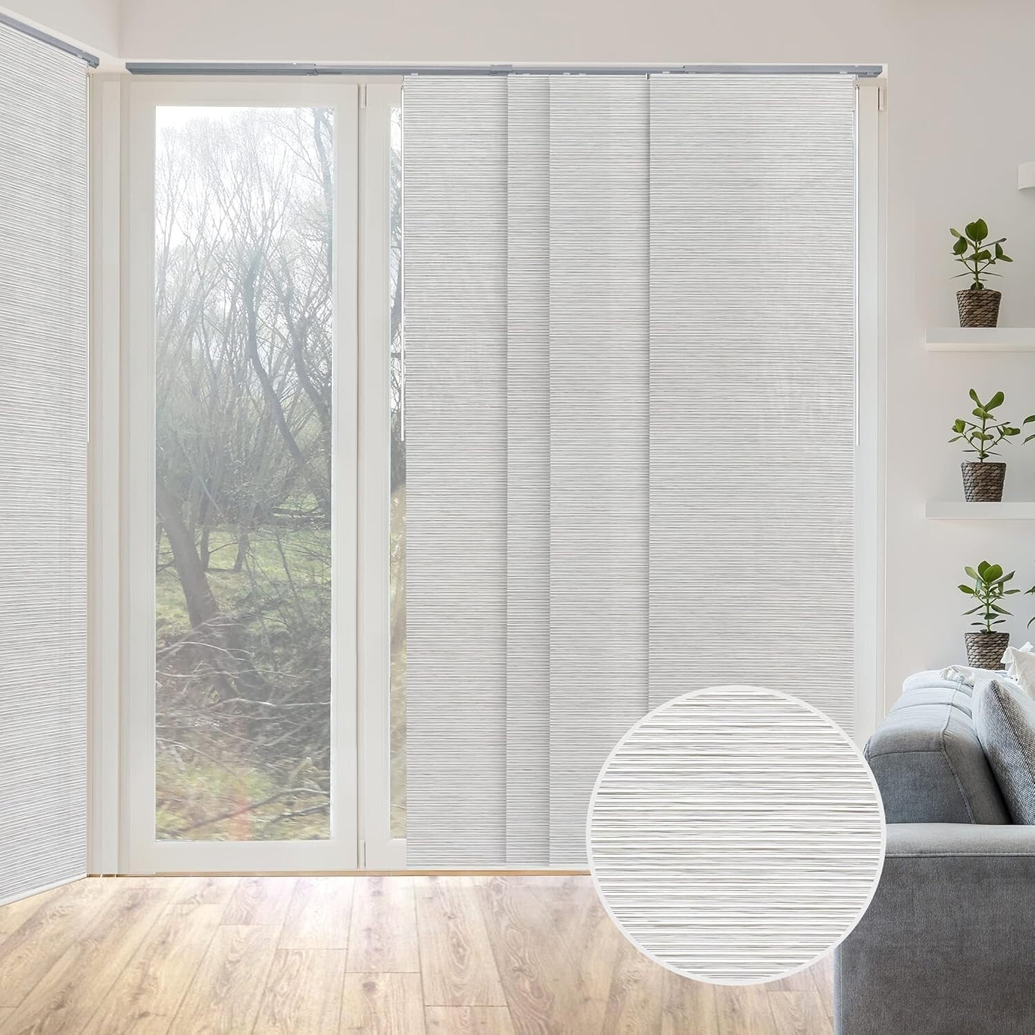 Home Transforming Vertical Blinds - 4 Panels, DIY Installation, Marble Pattern