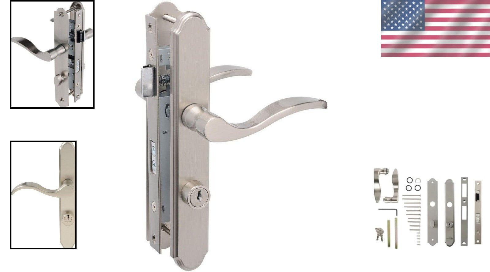 Ambidextrous Satin Nickel Mortise Lever Lock for Right or Left-Handed Doors