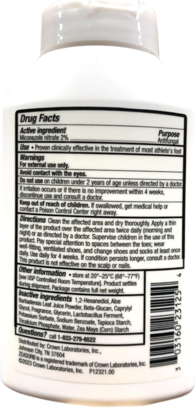 Miconazole Antifungal Powder - Fast Relief for Athlete's Foot & Skin Conditions