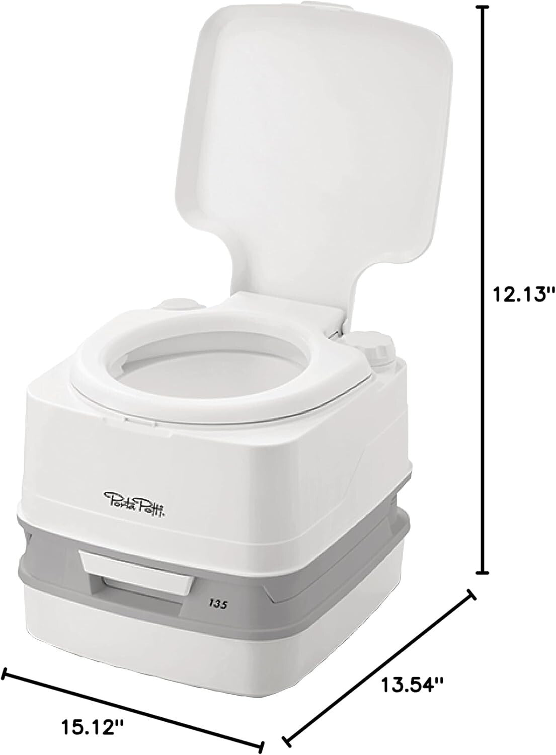 Elegant White 135 Floor-Mounted Portable Toilet – Ideal for RVs, Boats, and Vans