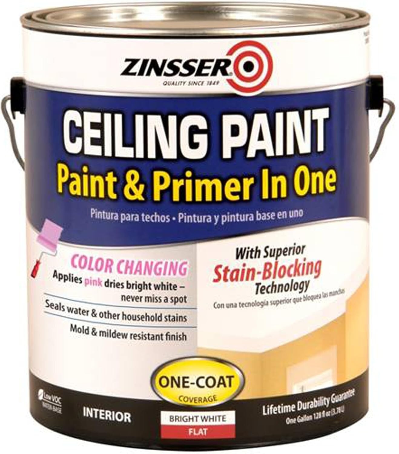 Advanced 1 Gallon Ceiling Paint & Primer - Covers 250-400 Sq. Ft. Effortlessly