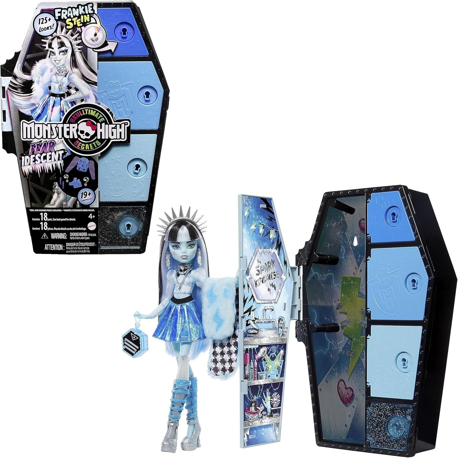 Frankie Stein Fearidescent Doll with Coffin Locker & Over 19 Fashion Surprises