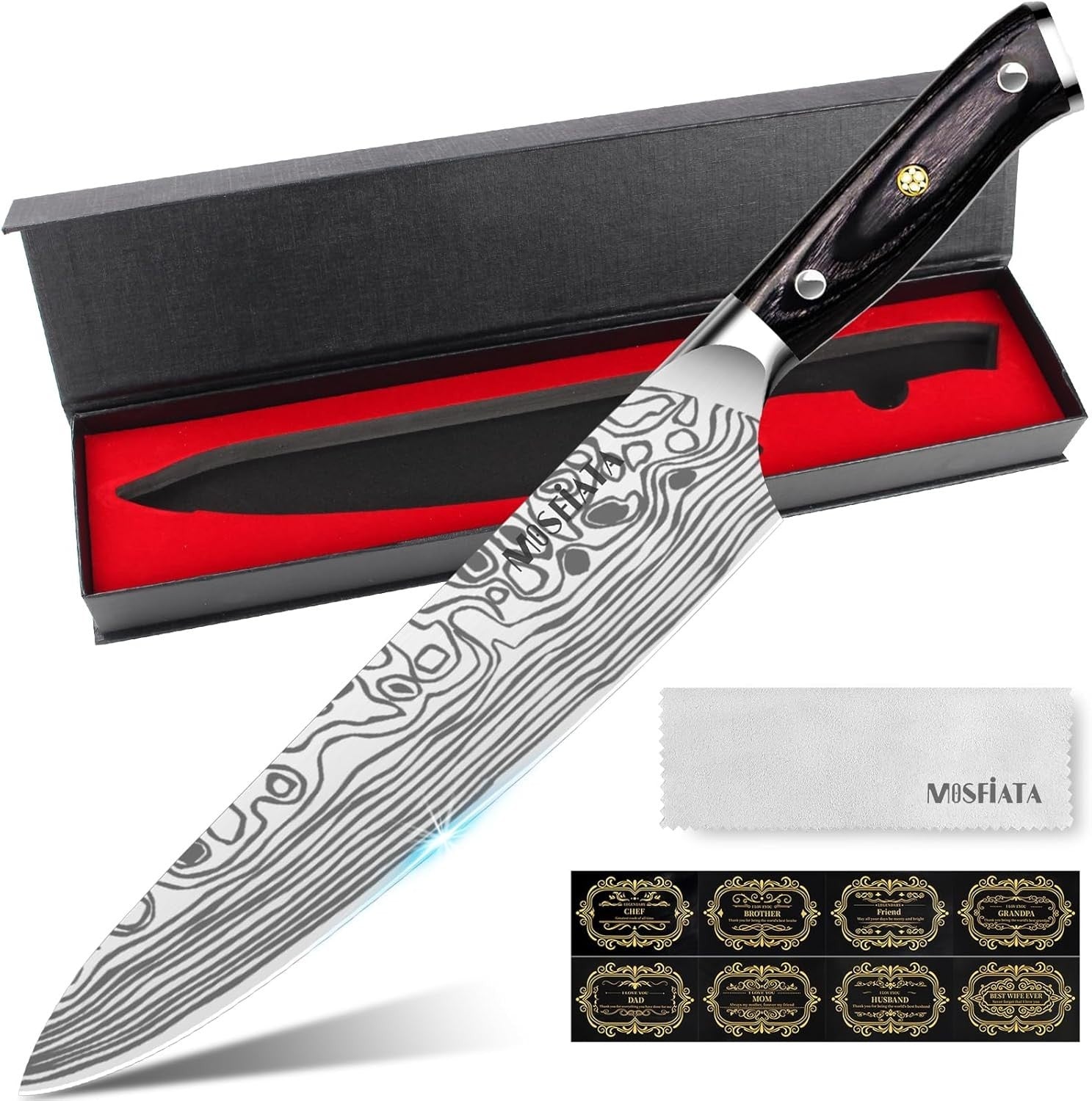 Chef Knife 10-Inch - Forged Stainless Steel with Comfortable Micarta Handle