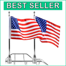 Load image into Gallery viewer, Stylish USA Flag Kit with Durable Pole Mount for 1/2" Motorcycle Luggage Racks
