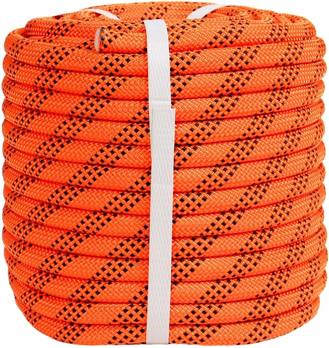 Vibrant Braided Polyester Arborist Rope - 3/8" x 150 ft for Climbing and Camping
