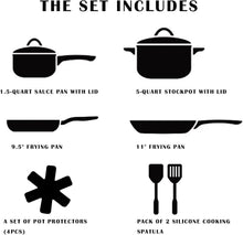 Load image into Gallery viewer, PFAS-Free Elegant Pink Ceramic Cookware Set – 12 Pieces for Gastronomic Delights