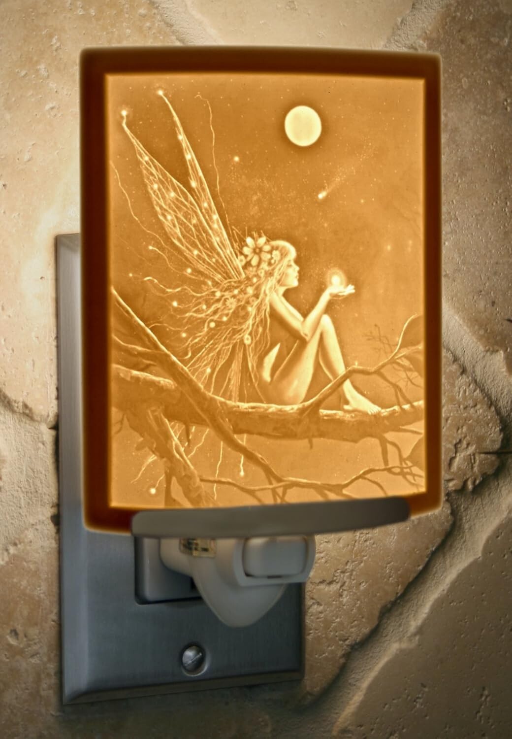 Enchanting Handmade Porcelain Lithophane Night Light - Fairy Design By Delamare