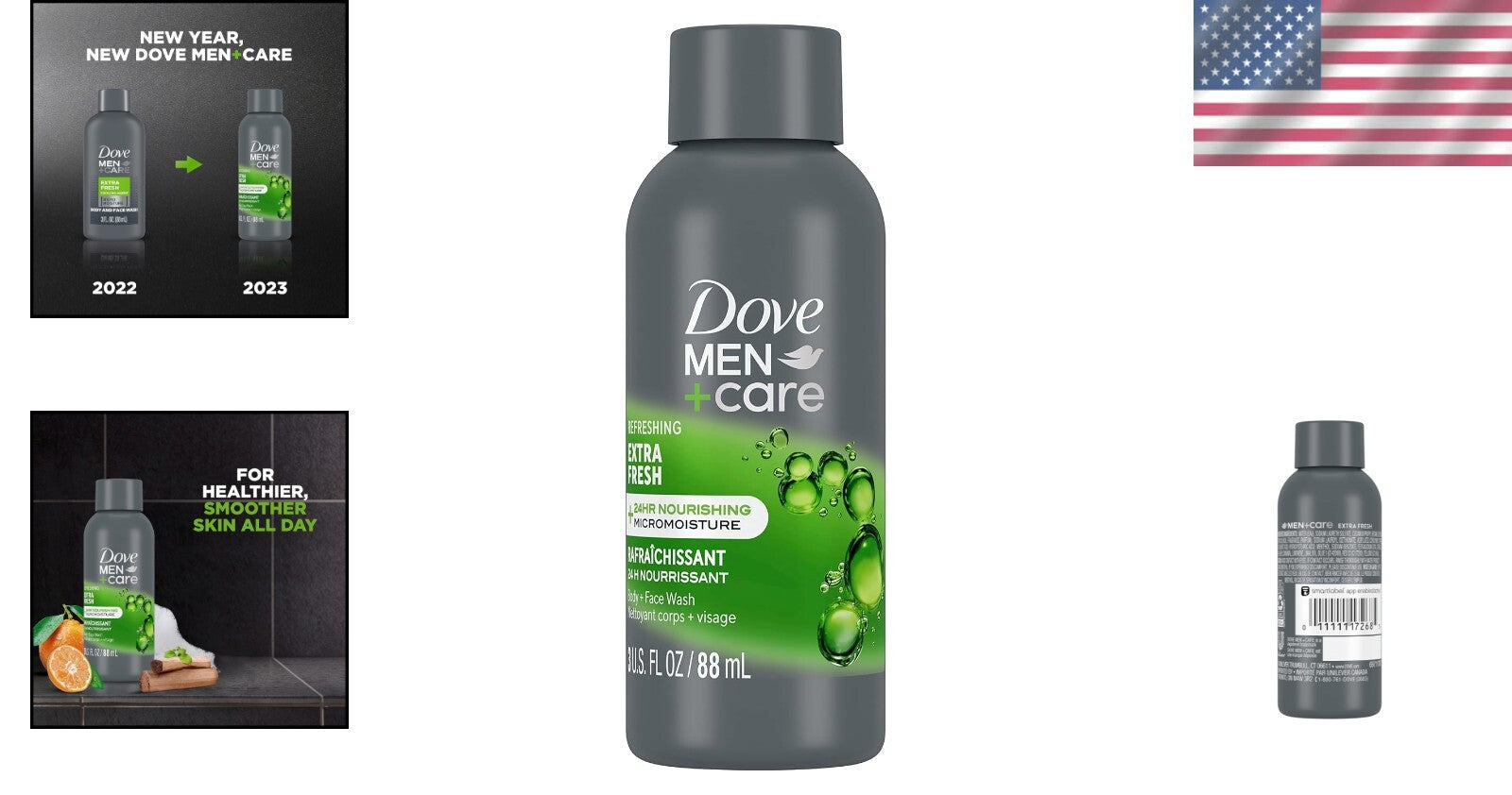 24-Pack of Dove Men+Care Extra Fresh 3oz Body Wash - Hydrating & Refreshing