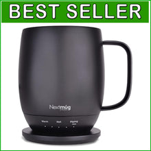 Load image into Gallery viewer, Self-Heating Temperature-Controlled Coffee Mug - 14 oz. Black Ceramic Elegance