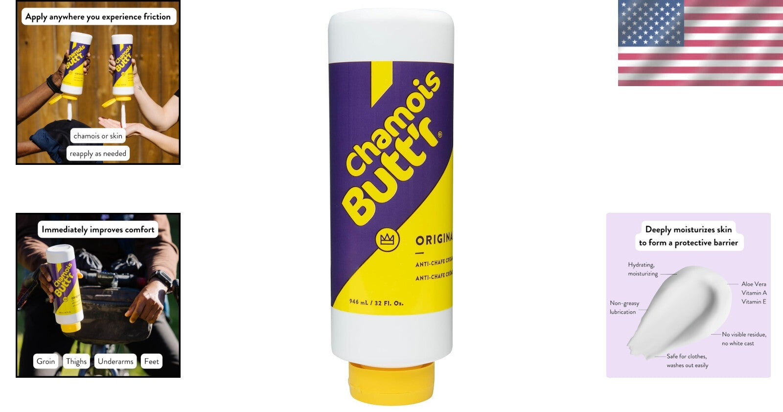 Non-Greasy 32oz Chafing Cream in Squeeze Tube - Comfort for Active Lifestyles