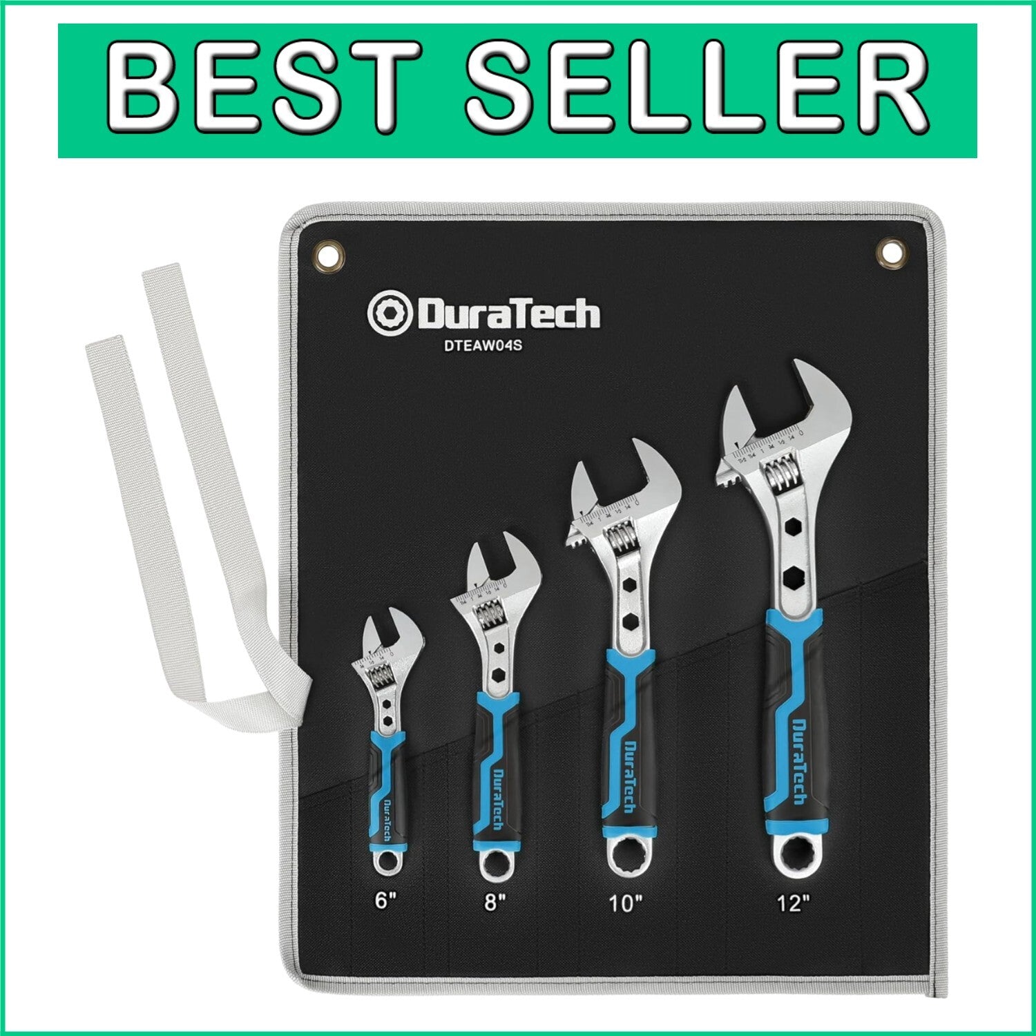 Durable 6-12 Inch Adjustable Wrench Set with Chrome Finish for Professionals