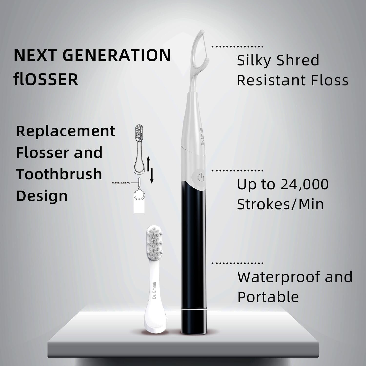 Portable Electric Dental Flosser Starter Kit - Easy Flossing for Healthy Smiles