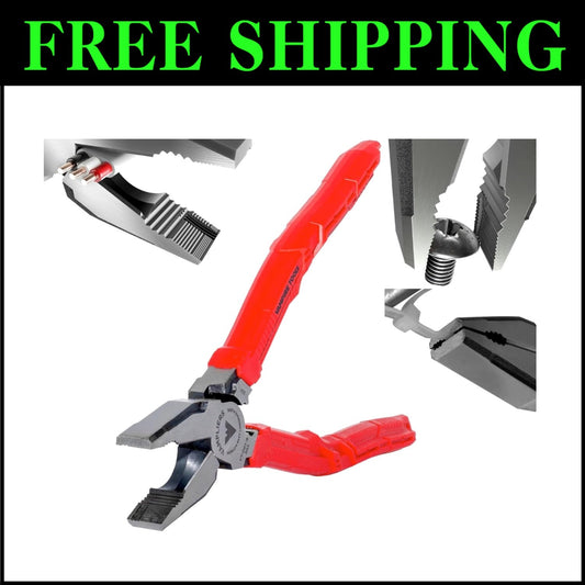 Heavy Duty 9” Electricians Pliers with Side Cutting & Crimper Functionality