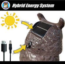 Load image into Gallery viewer, Solar Owl Guardian with Motion Detector &amp; Flashing Eyes - Outdoor Decoration