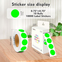 Load image into Gallery viewer, Revolutionary Adhesive Dot Labels - 10000 Fluorescent Green Stickers, 3/4 Inch